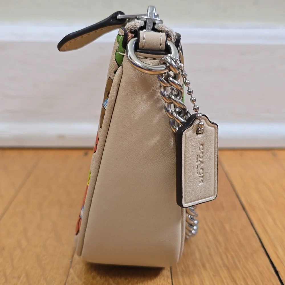 Coach, Nolita 19, Wildflower Print, Leather Beige, EUC, W's 8"W x 4.5"H x 2"D - Picture 7 of 16